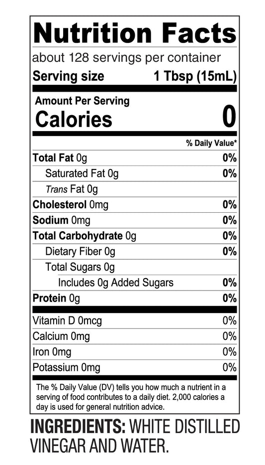 White Distilled Vinegar – Everyday Cooking & Cleaning Essential – (64 oz Bottle)