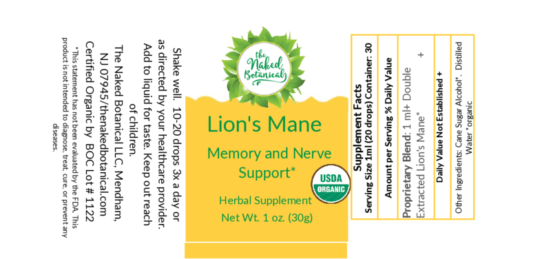 Single Herb Tinctures - Lion's Mane-The Naked Botanical