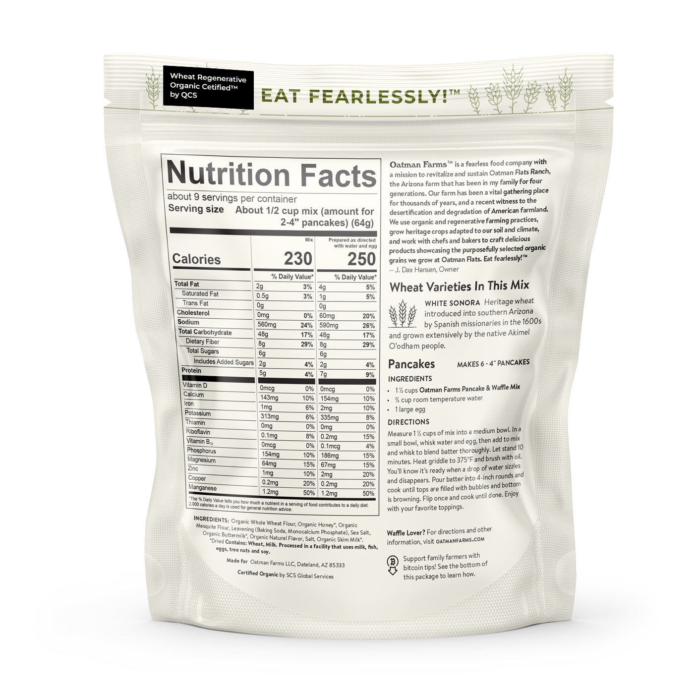 Oatman Farms Pancake and Waffle Mix White Sonora & Mesquite Flour