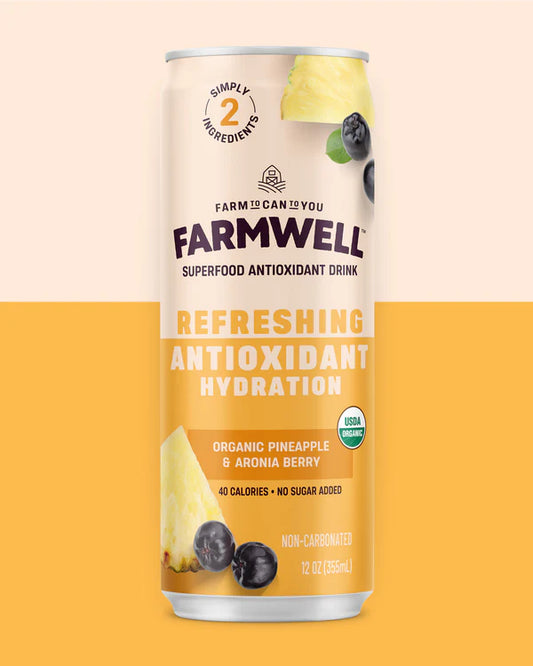 Organic Pineapple Aronia Drink – Antioxidant-Rich, Light Tropical Refreshment – 12 Cans