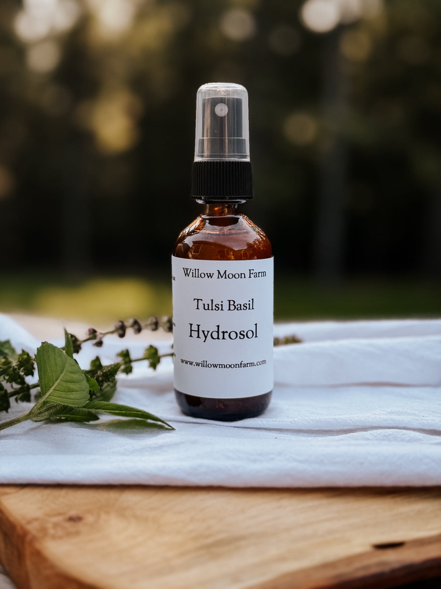 Organic Tulsi Basil Hydrosol handcrafted from a regenerative farm