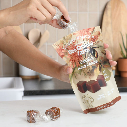 Chocolate Honey Caramels (4oz Bag)