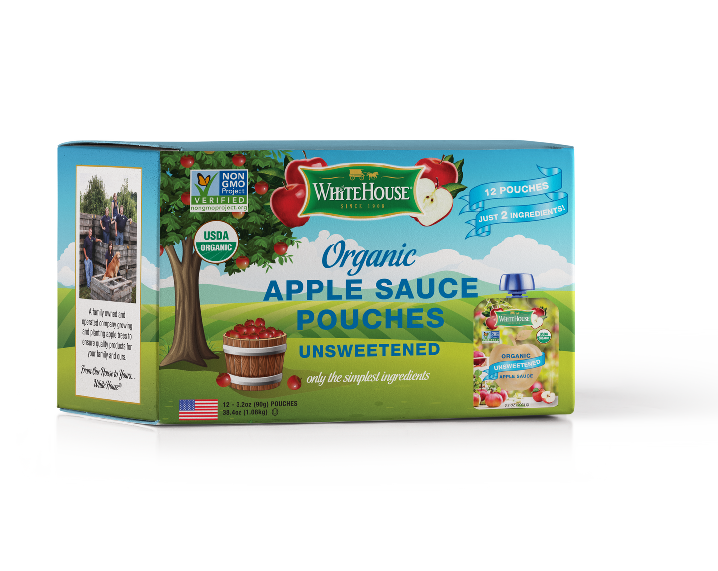 12 pack - ORGANIC Unsweetened Apple Sauce Pouches