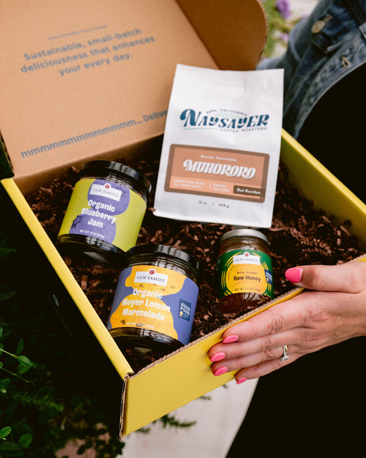 Good Morning Mangia! Box – Gourmet Breakfast Gift with Organic Preserves, Coffee & Honey – 4 Item Set
