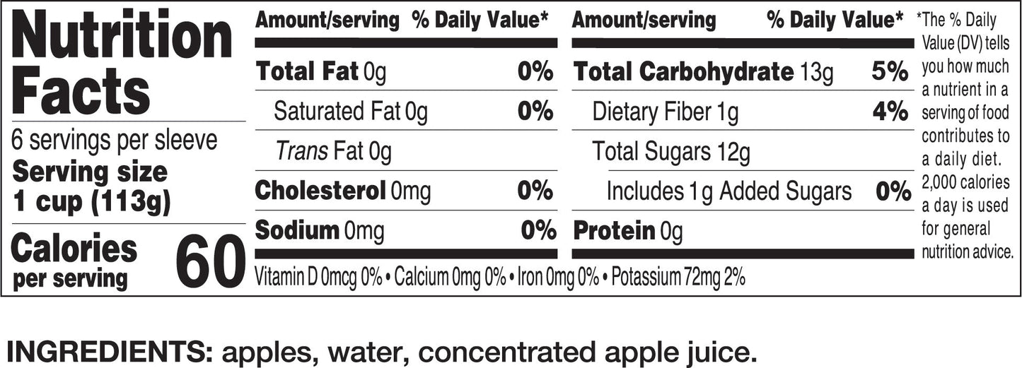Natural Plus Apple Sauce 6pk Cups