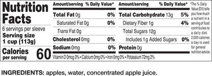 Natural Plus Apple Sauce 6pk Cups
