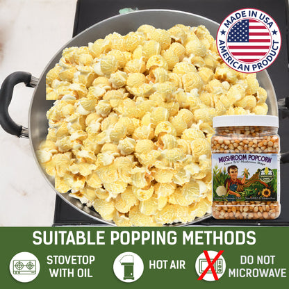 Mushroom Popcorn Kernel 10lb Combo (8lb Bag + 2lb Tub)