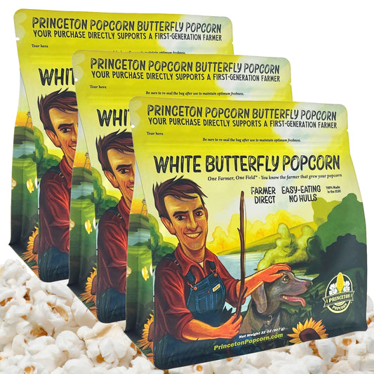 6lbs (Pack of 3 2lb) Bag Princeton Popcorn Baby White Popcorn Kernels