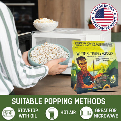 6lbs (Pack of 3 2lb) Bag Princeton Popcorn Baby White Popcorn Kernels