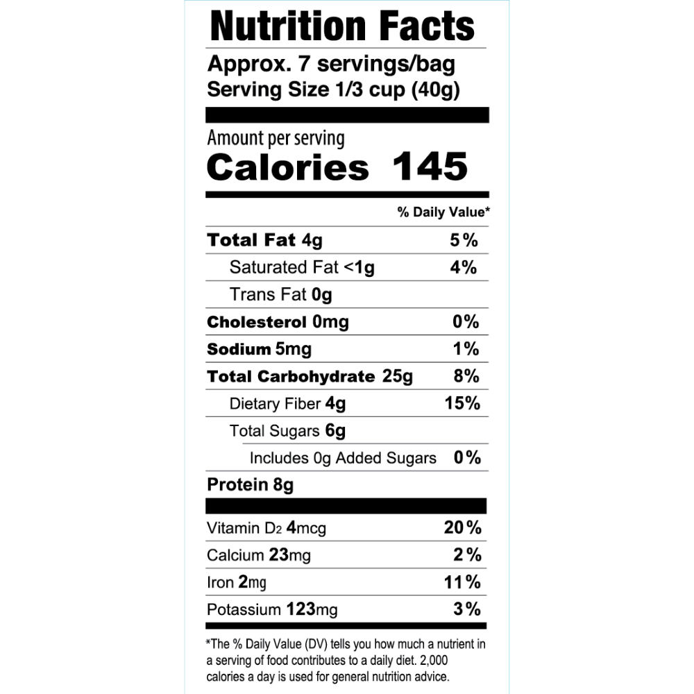Organic Oatmeal Superfood Blueberry Lemon Poppy 1 Bag