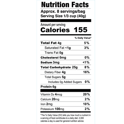 Organic Oatmeal Superfood Cinnamon Spice 1 Bag