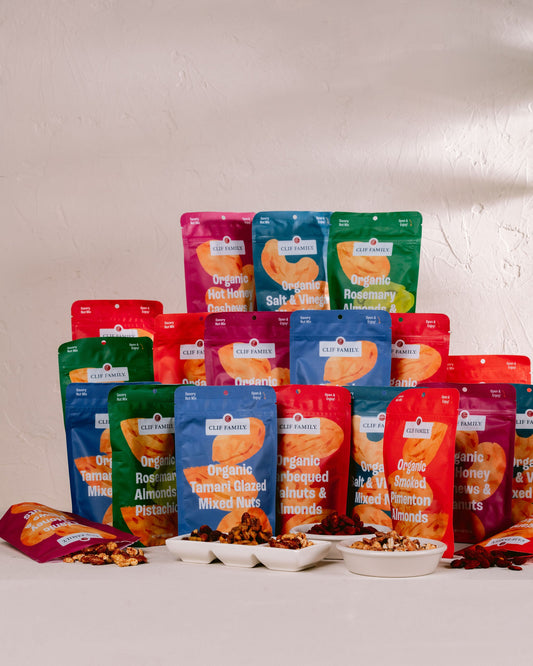 Nosh Necessities Nut Mix – Organic Almonds, Cashews, Pistachios & Walnuts Variety Pack – 24 Bag Collection