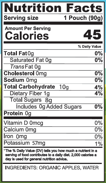 12 pack - ORGANIC Unsweetened Apple Sauce Pouches