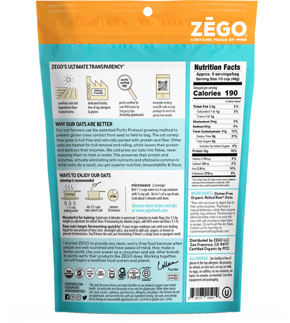 Organic Gluten Free Oats (14oz bag)