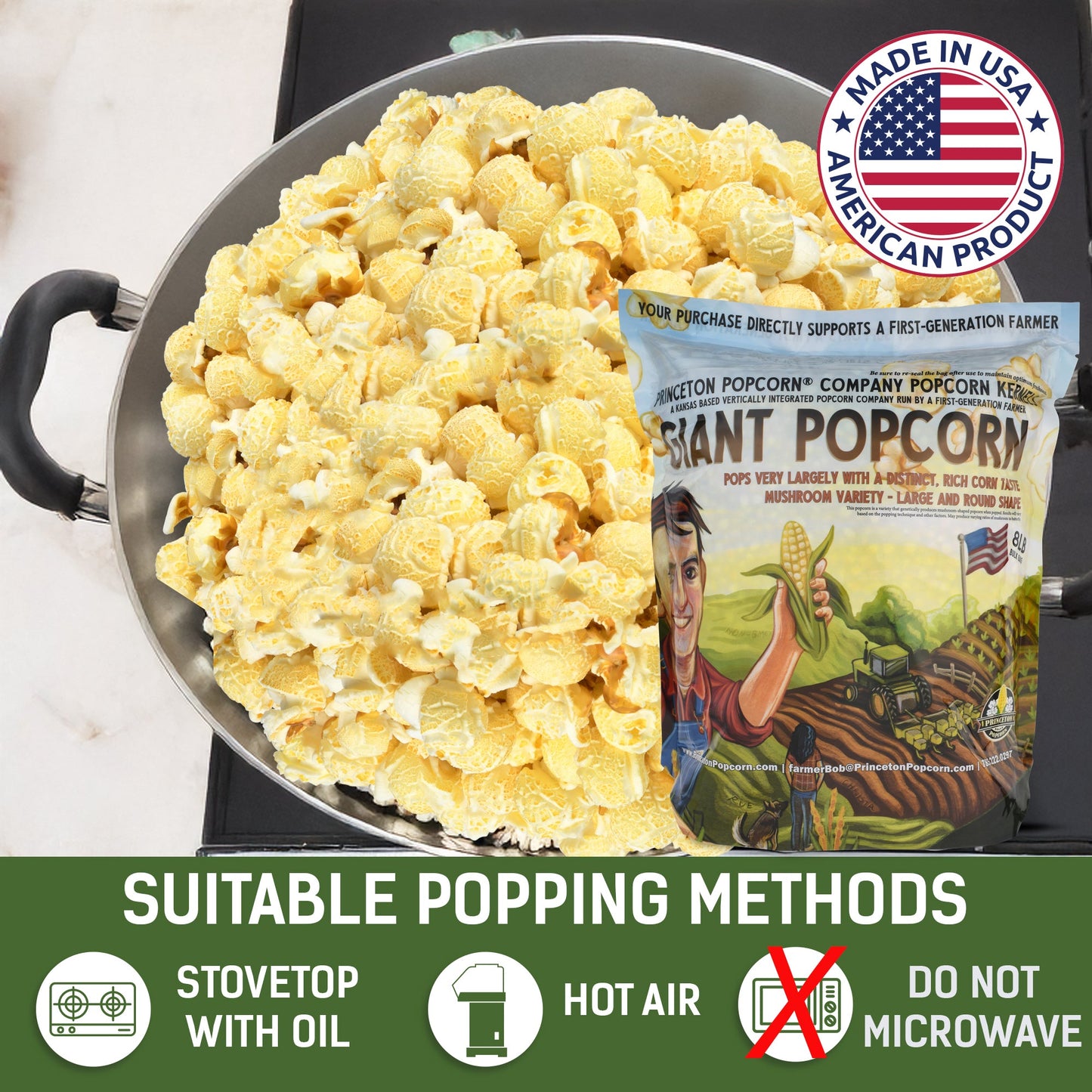 8lb Bag Yellow Mushroom Popcorn Kernels