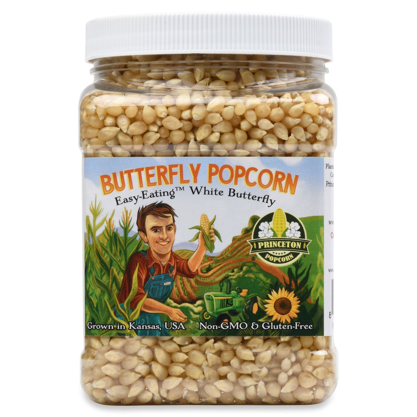 2lb Tub White Butterfly Hulless Popcorn Kernels