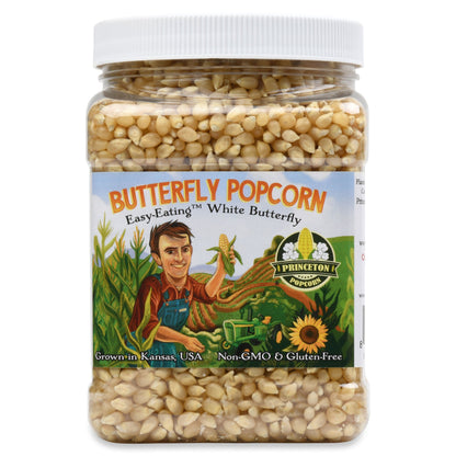 2lb Tub White Butterfly Hulless Popcorn Kernels