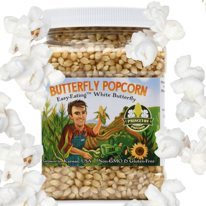 2lb Tub White Butterfly Hulless Popcorn Kernels