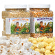 4lbs - Two 2lb Tubs; 1 each White Butterfly Hulless and Yellow Mushroom Popcorn Kernels