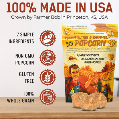 Gourmet Popcorn Bags, Peanut Butter Caramel Corn