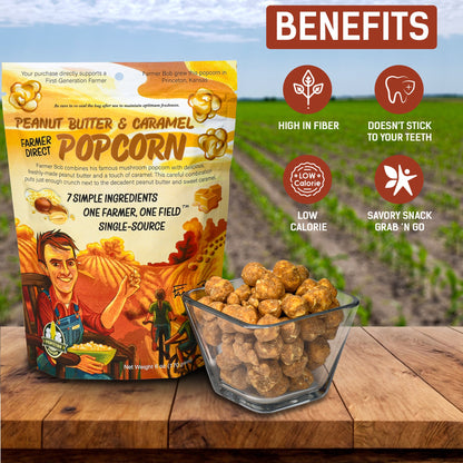 Gourmet Popcorn Bags, Peanut Butter Caramel Corn