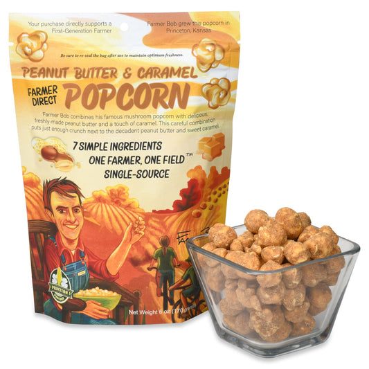 Gourmet Popcorn Bags, Peanut Butter Caramel Corn