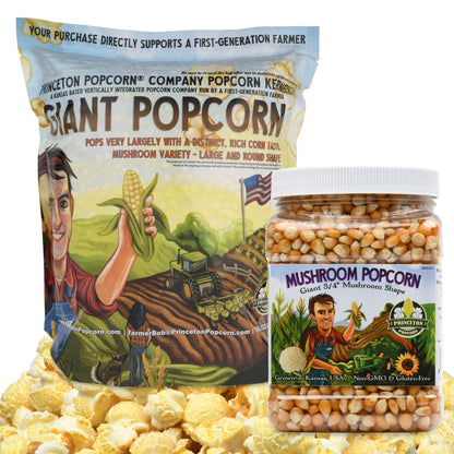 Mushroom Popcorn Kernel 10lb Combo (8lb Bag + 2lb Tub)