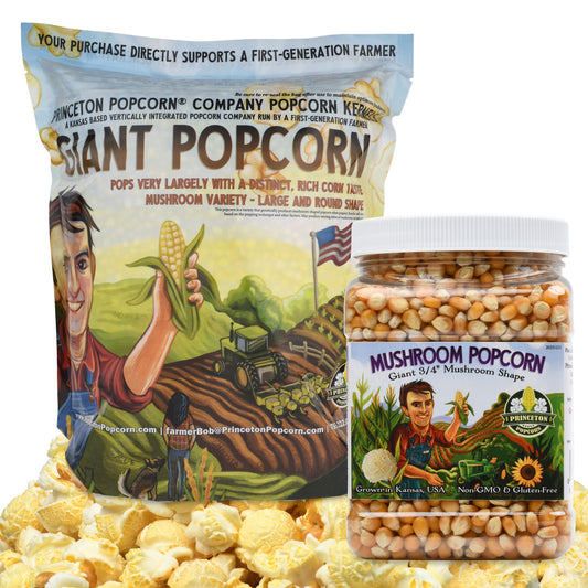 Mushroom Popcorn Kernel 10lb Combo (8lb Bag + 2lb Tub)