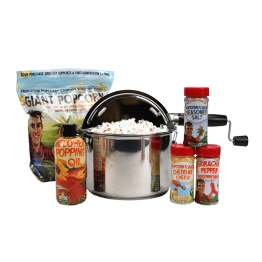 Popping Combo Bundle C - Popper, Mushroom Popcorn (8lb), Oil and Flavors