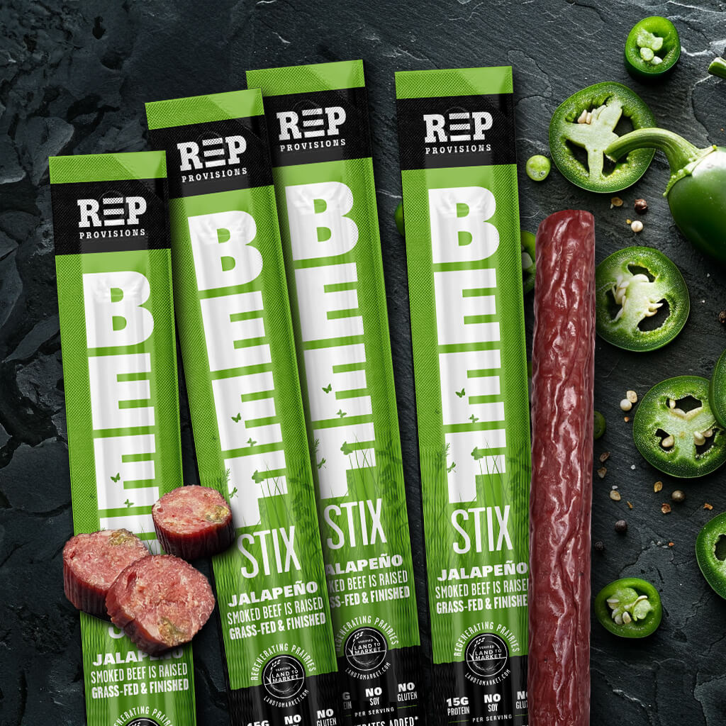 Jalapeño Beef Sticks | 100% Grass-Fed Beef Sticks | REP Provisions