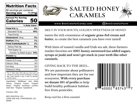 Bee Grateful Honey Caramel Bulk Jar