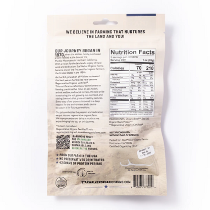 Simply Salt & Pepper Beef Jerky – Regenerative Organic Certified® – Grass-Fed, Clean Ingredients