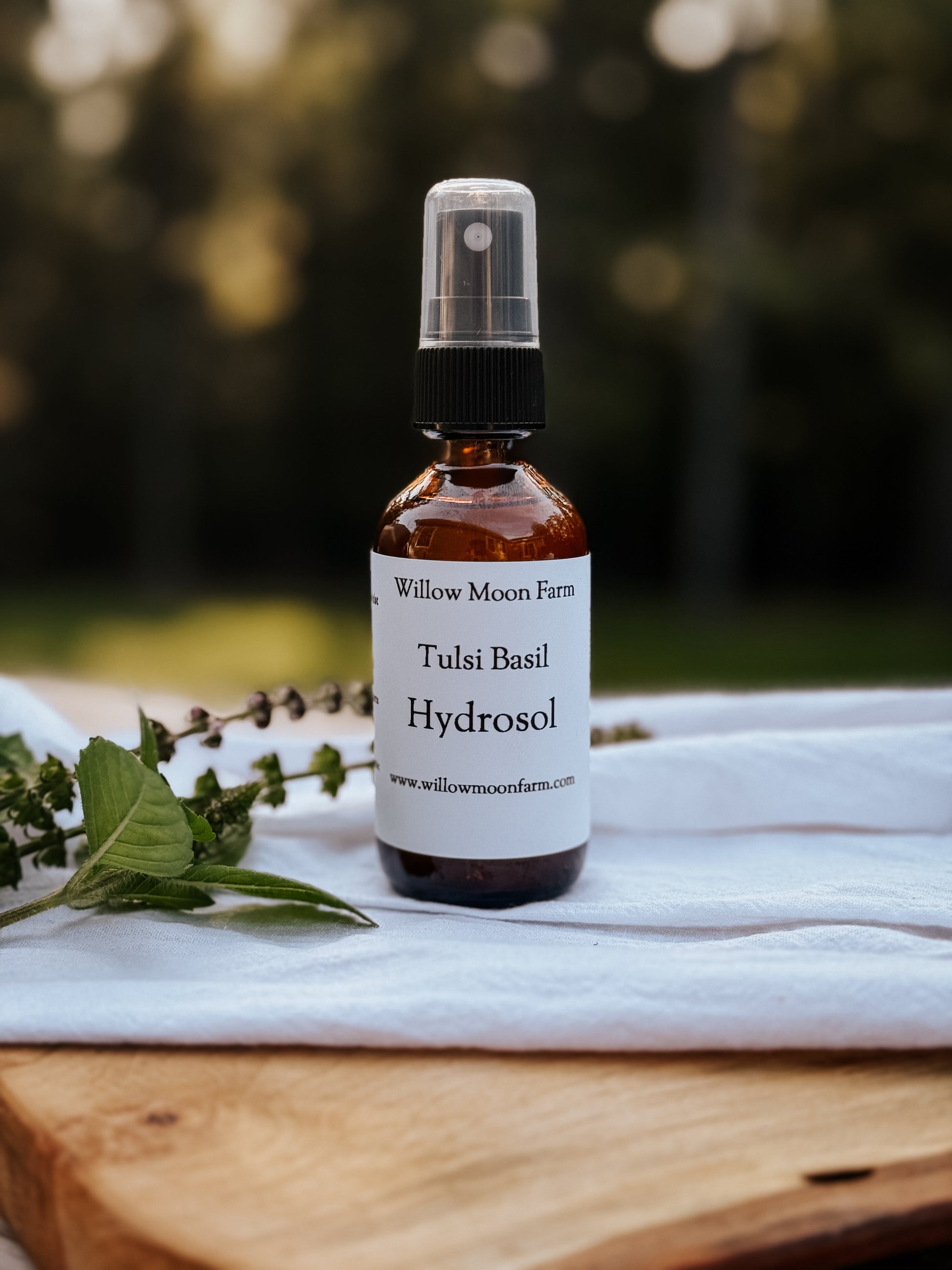 Organic Tulsi Basil Hydrosol handcrafted from a regenerative farm