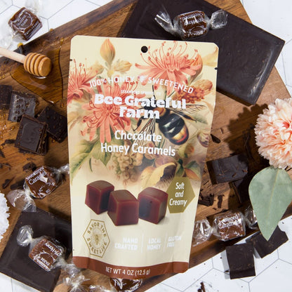 Chocolate Honey Caramels (4oz Bag)