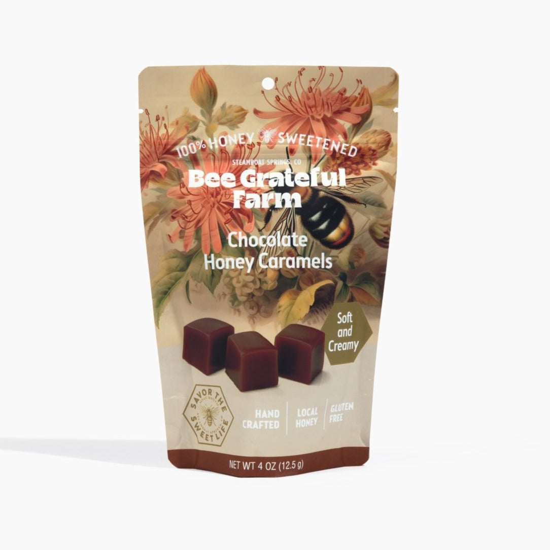 Chocolate Honey Caramels (4oz Bag)