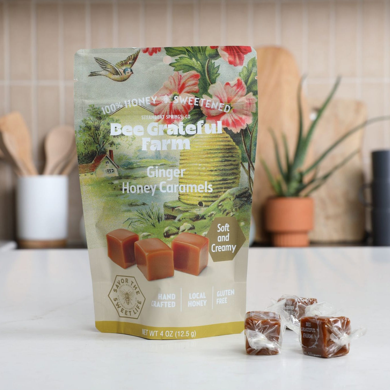 Ginger Honey Caramels (4oz Bag)